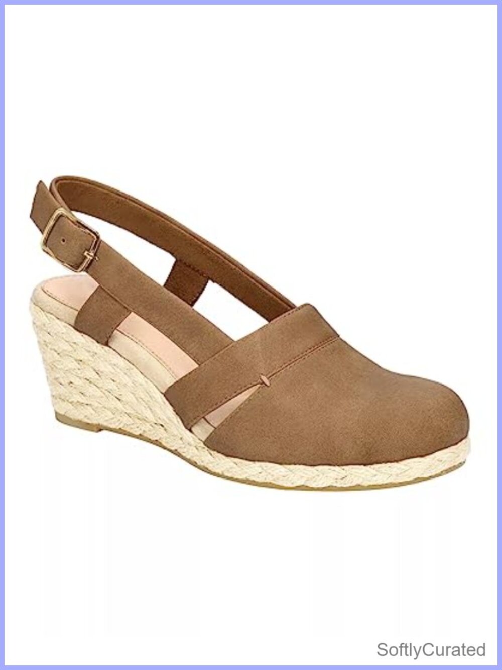 Womens Espadrilles Platform Wedge Sandals Slingback Closed Toe Buckle